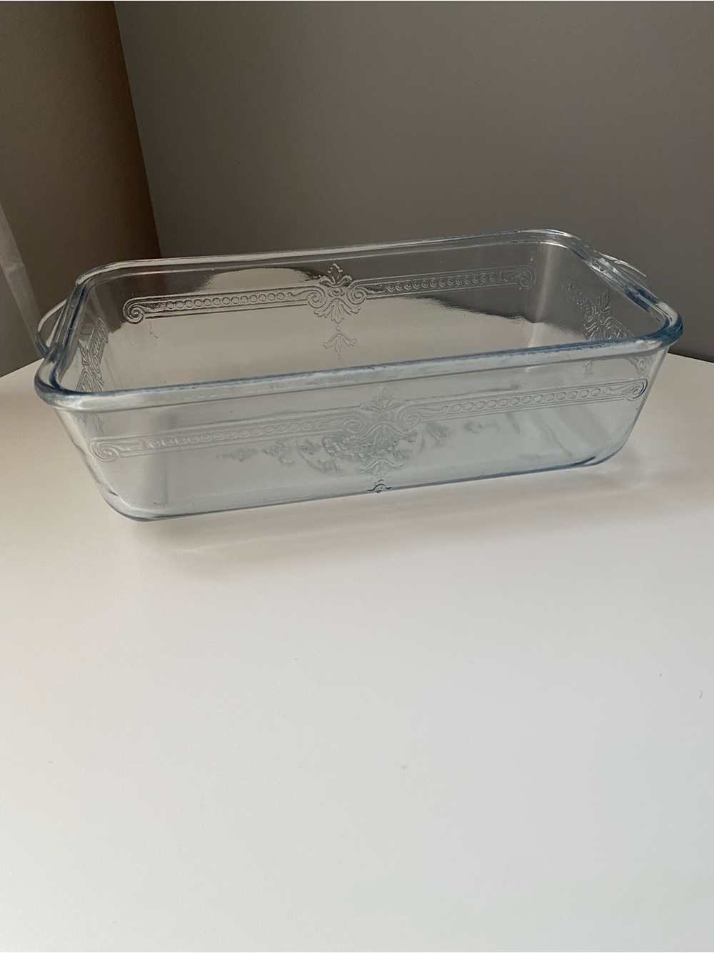 vintage Fire-King Sapphire Blue Philbe glass loaf pan made by Anchor Hocking